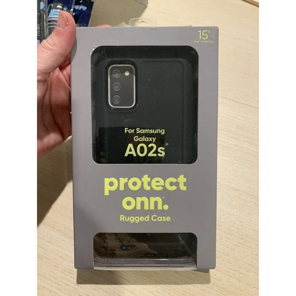 Protect Onn. Slim Rugged Case for Samsung Galaxy A02s Smartphones - New Black